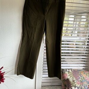 Olive Green Straight Leg Dress Pants Talbots